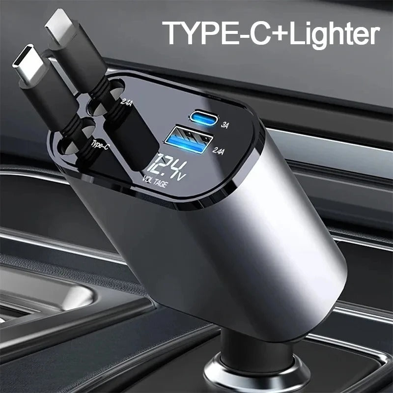 4-in-1 Retractable Car Charger