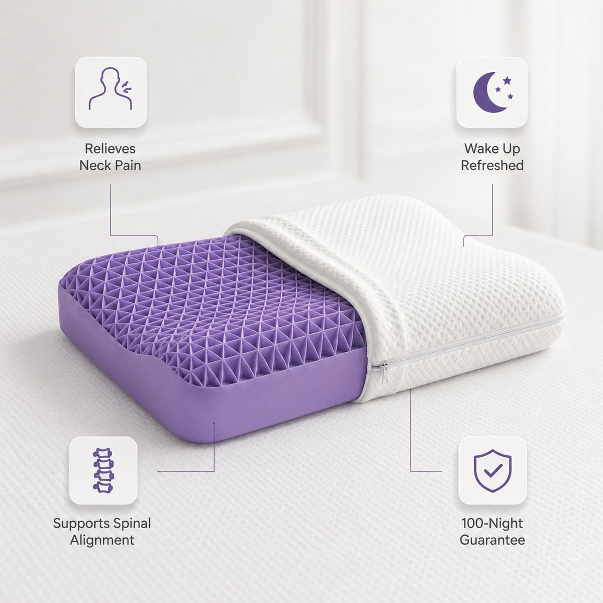 Lurixify® Honeycomb Technology Sleep Pillow