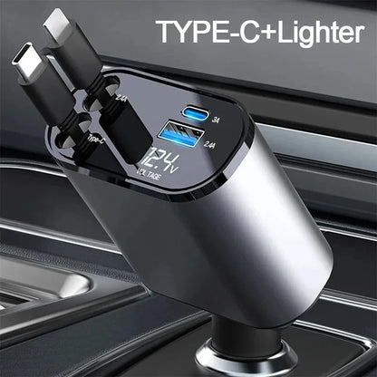 4-in-1 Retractable Car Charger